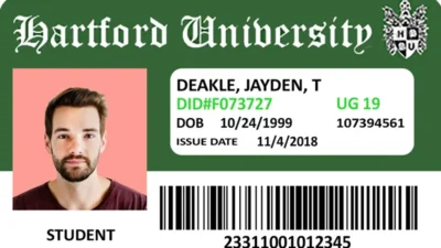 Hartford University Student ID Card PSD Template