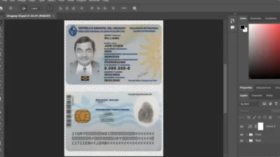 Uruguay National Identity ID Card Fake Template (editable PSD)