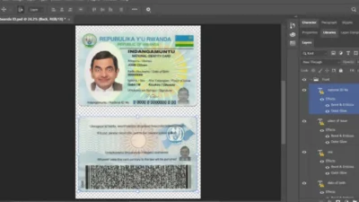 Rwanda ID card PSD template