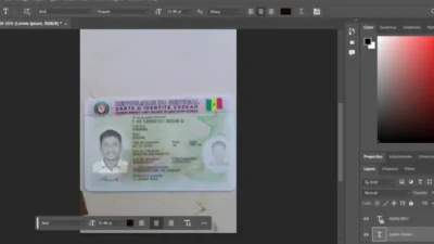 Senegal ID card with Background PSD template