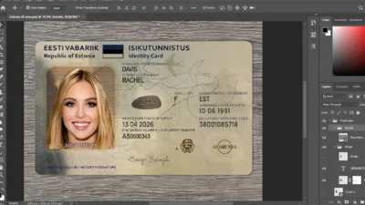 Estonia High quality IDcard psd template