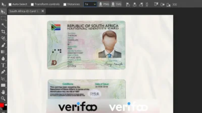 South Africa ID Card Template Psd