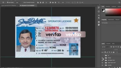 USA South Dakota driving license template in PSD format, fully editable 2022