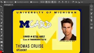 University of Michigan ID Template – PSD Photoshop File
