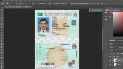 Zambia Driver license Fake PSD Template