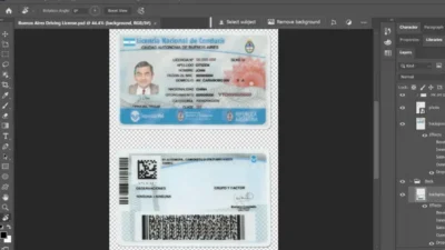 Argentina Buenos Aires driving license PSD Template