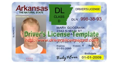 Arkansas Drivers License – PSD photoshop file