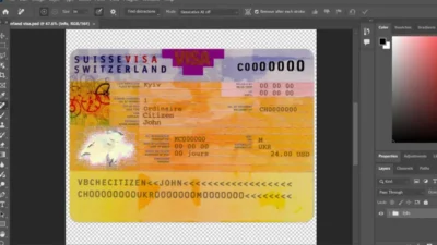 Switzerland Travel visa PSD Template