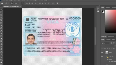 India Travel visa PSD Template