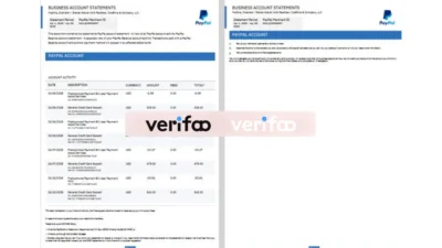 US PayPal Business Account Statement Template in word and pdf format