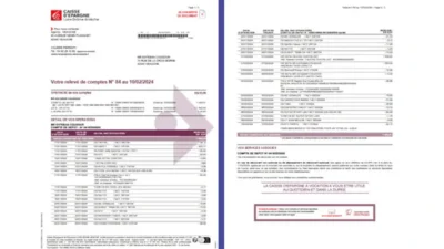 France Personal Banking Account and Savings Statement Template