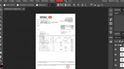 HSBC bank Statement psd template