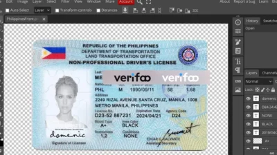 Philippines driver license Psd Template