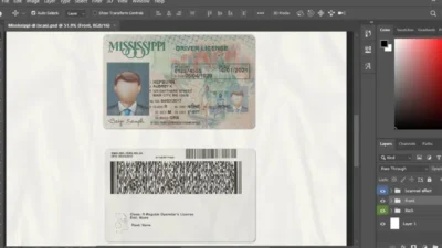 Mississippi Driver license PSD Template V2