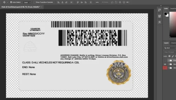 Utah driver license Psd Template New