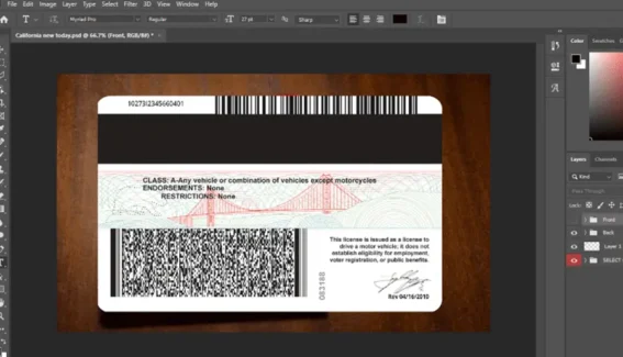 California Driver License Psd Template v3