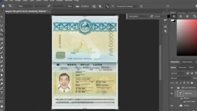 Laos Fake Passport PSD Template
