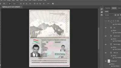 Tajikistan Passport PSD template v2