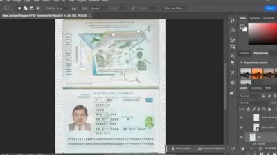 New Zealand Passport Fully Editable Template in PSD Format