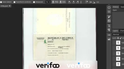 Chile Passport Template in psd format