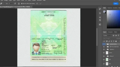 Kazakhstan Passport Template Psd