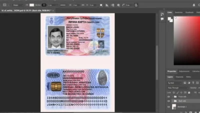 Serbia id card psd template fully editable high quality