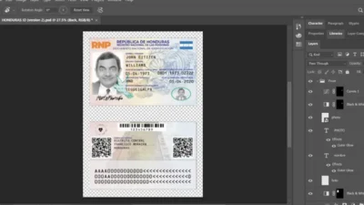 Honduras ID card PSD template