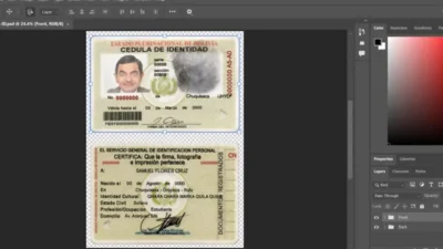 Bolivia id card PSD template