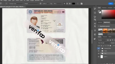 Fully Editable Moldova ID Card Template Psd V2
