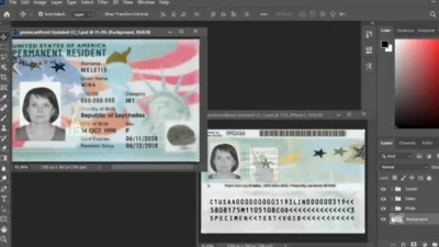 USA Green Card PSD Template