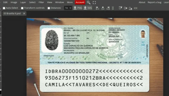 Brazil ID Card Psd Template