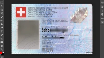 Switzerland ID Card template In PSD Format