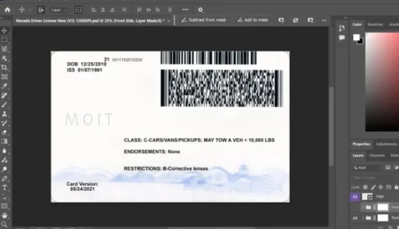 USA Nevada Driving License PSD Template 1200 DPI (2025 version)