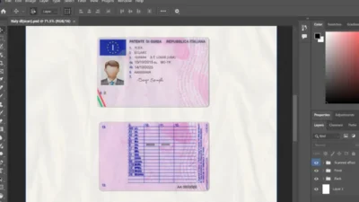 Italy Driver License Template In PSD Format