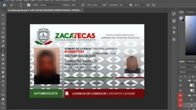 Mexico driving license PSD template