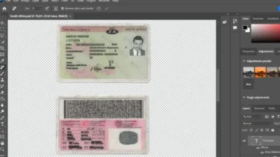 South Africa Driving License PSD Template v2
