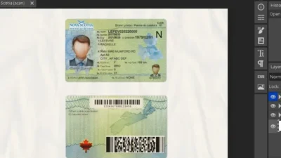 Canada Nova Scotia Driver License psd template