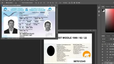 Free Download NWT Canada Driving licence psd template