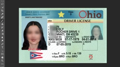 Free Download Ohio Driver License Template In PSD Format