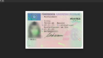 Germany Driver License Template In PSD Format