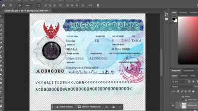 Tahiland Travel Visa Card PSD Template