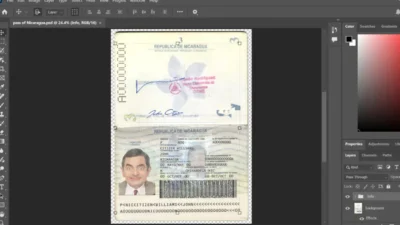 Nicaragua passport Template fully editable psd Format