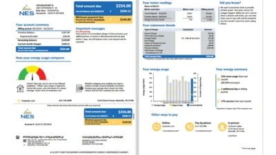 USA NES Electric Utility Bill Template in word and pdf format