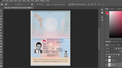 Chile passport template in PSD format (New Version)