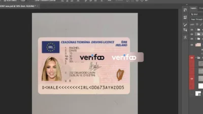 Irish driver license PSD template