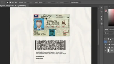 Wyoming Driver License Psd Template
