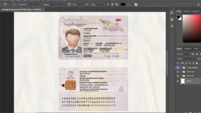Georgia ID card psd template