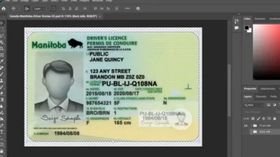 Canada Manitoba Driving License Photoshop Template (V2)