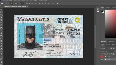 USA Massachusetts Driving License PSD Template 1200 DPI (2025 Version)