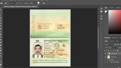 Cameroon Passport PSD Template